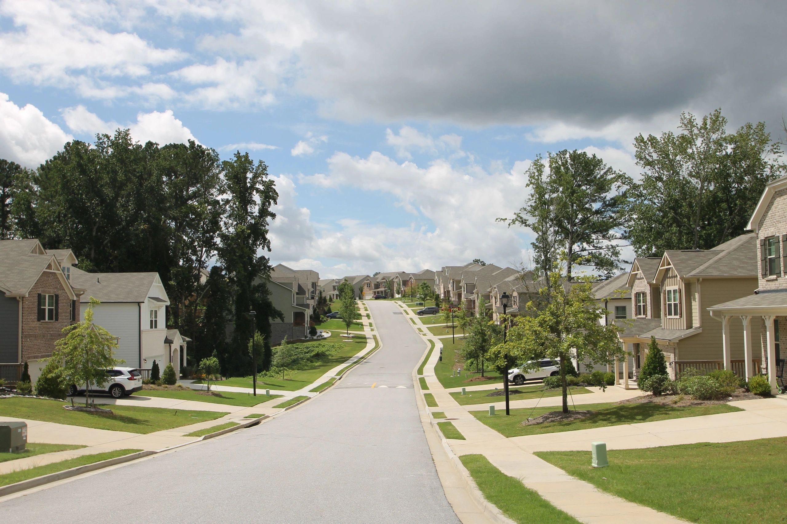 Residential neighborhood street in a Masterworks Atlanta community